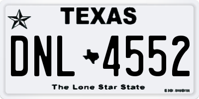 TX license plate DNL4552