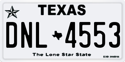 TX license plate DNL4553