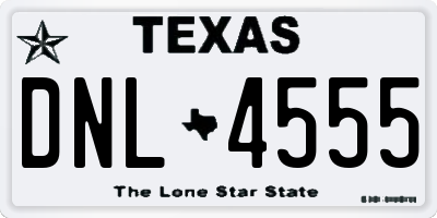 TX license plate DNL4555