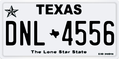 TX license plate DNL4556