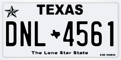 TX license plate DNL4561