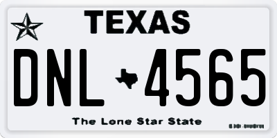 TX license plate DNL4565