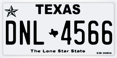 TX license plate DNL4566