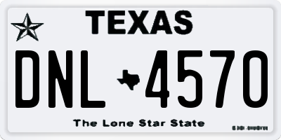 TX license plate DNL4570
