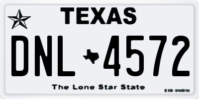 TX license plate DNL4572