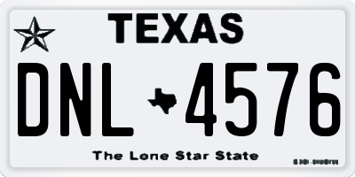 TX license plate DNL4576