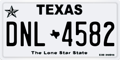 TX license plate DNL4582