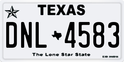 TX license plate DNL4583