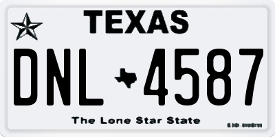 TX license plate DNL4587