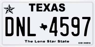 TX license plate DNL4597