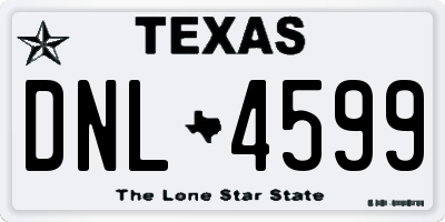 TX license plate DNL4599