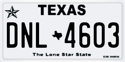 TX license plate DNL4603