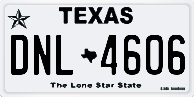 TX license plate DNL4606