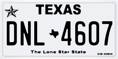 TX license plate DNL4607