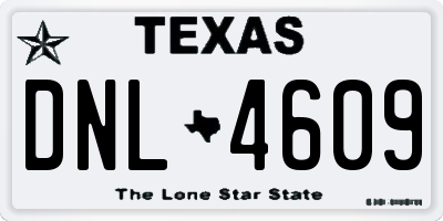 TX license plate DNL4609