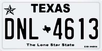 TX license plate DNL4613