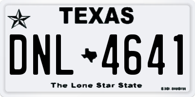 TX license plate DNL4641