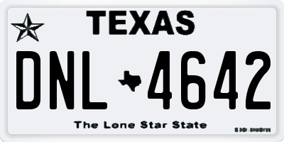 TX license plate DNL4642