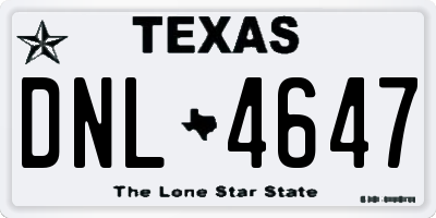 TX license plate DNL4647