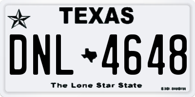 TX license plate DNL4648