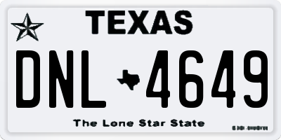 TX license plate DNL4649