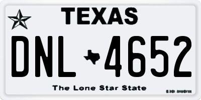 TX license plate DNL4652