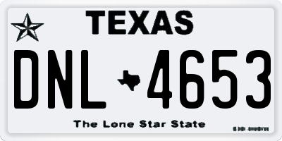 TX license plate DNL4653