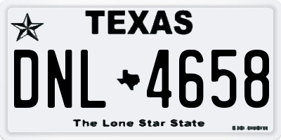 TX license plate DNL4658