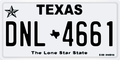 TX license plate DNL4661
