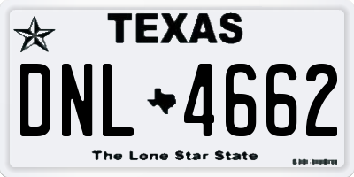 TX license plate DNL4662