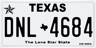 TX license plate DNL4684