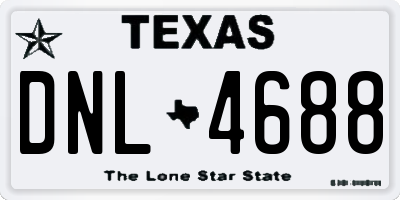 TX license plate DNL4688