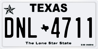 TX license plate DNL4711