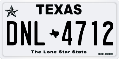 TX license plate DNL4712