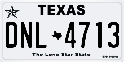TX license plate DNL4713