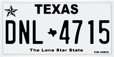 TX license plate DNL4715