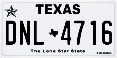 TX license plate DNL4716