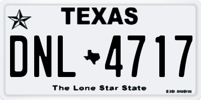 TX license plate DNL4717