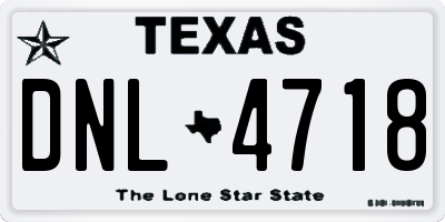 TX license plate DNL4718