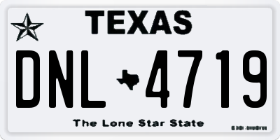 TX license plate DNL4719
