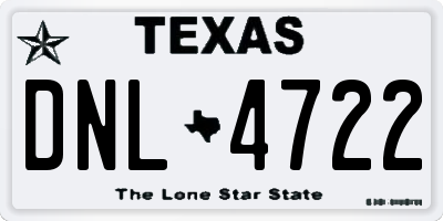TX license plate DNL4722
