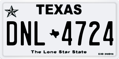 TX license plate DNL4724