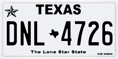 TX license plate DNL4726