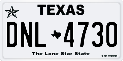 TX license plate DNL4730