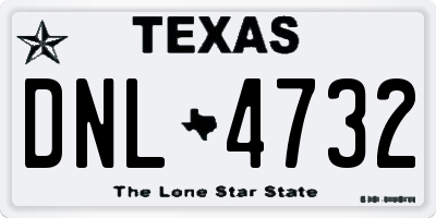 TX license plate DNL4732