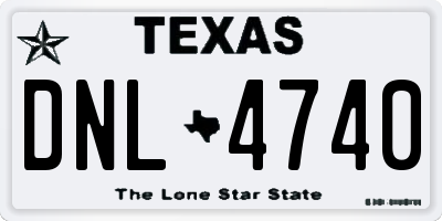 TX license plate DNL4740