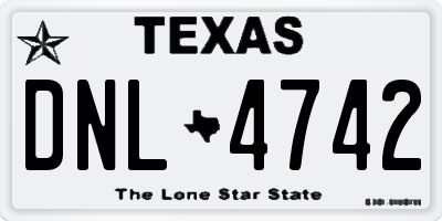 TX license plate DNL4742