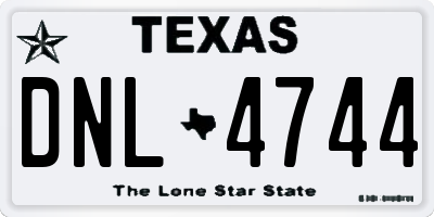 TX license plate DNL4744