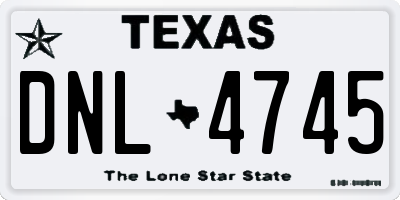 TX license plate DNL4745