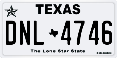TX license plate DNL4746